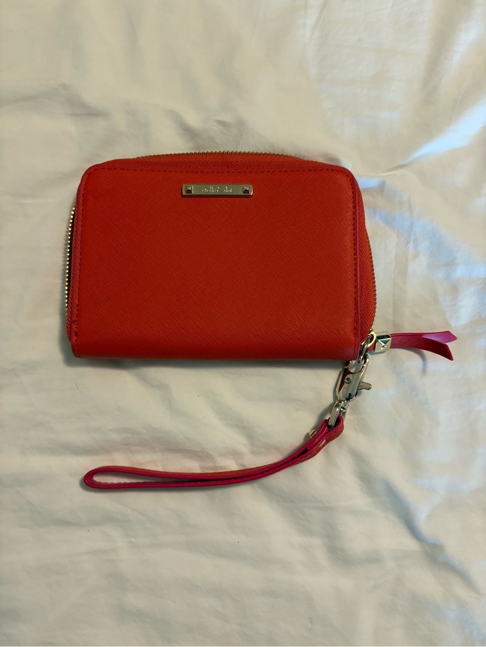 Stella & Dot Red and Pink Zip Wristlet Wallet